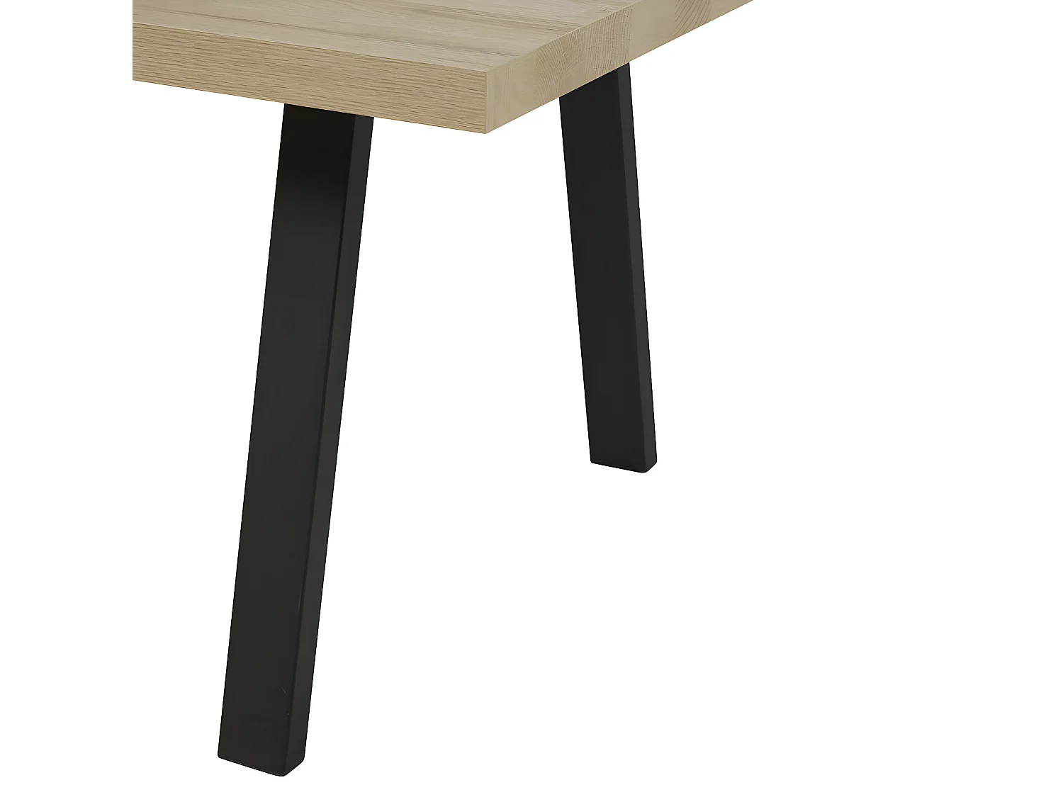 FRANK - Table 200cm Aspect Bois French Oak Piètement A Métal Noir