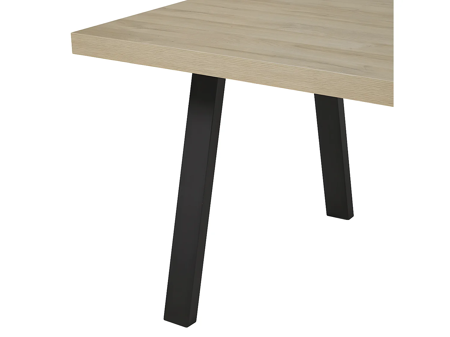 FRANK - Table 200cm Aspect Bois French Oak Piètement A Métal Noir