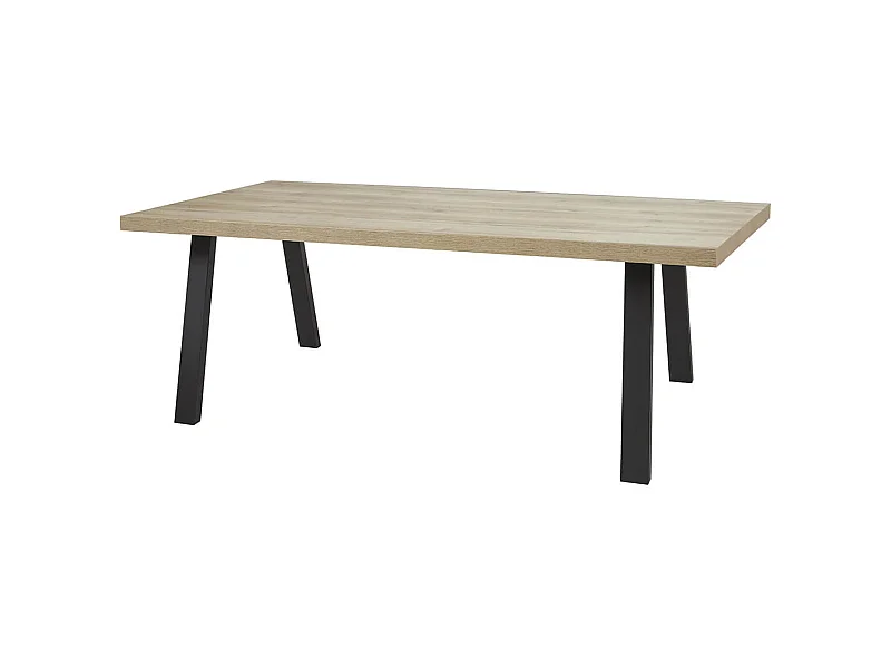 ARIZONA - Table 170cm Aspect Bois Arizona Oak Piètement A Métal Noir
