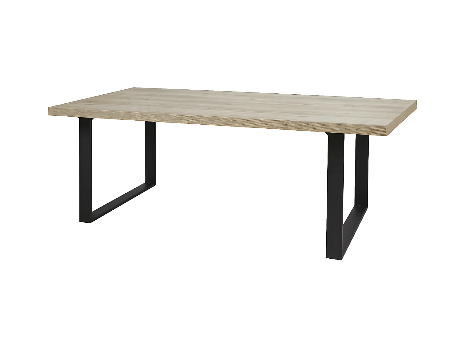 ARIZONA - Table 200cm Aspect Bois Arizona Oak Piètement U Métal Noir