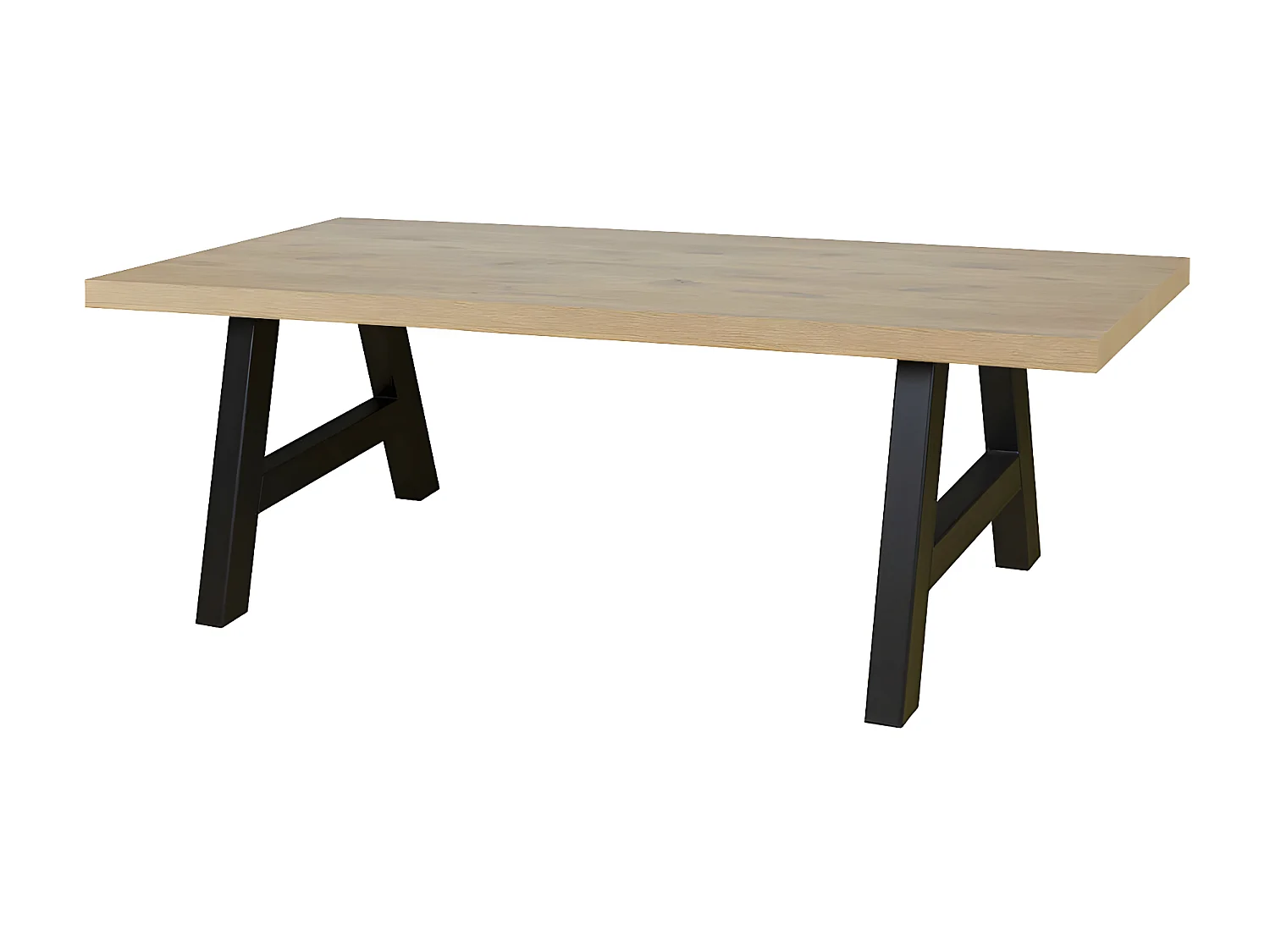 CANYON - Table Rectangulaire 170cm Aspect Bois Piètement A Métal Noir