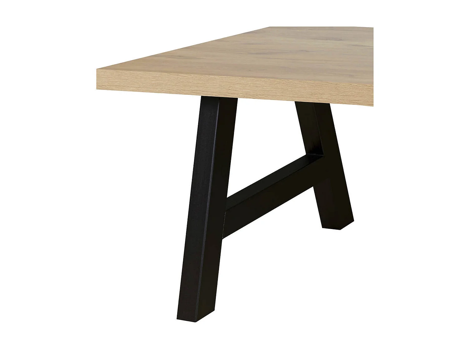 CANYON - Table Rectangulaire 170cm Aspect Bois Piètement A Métal Noir
