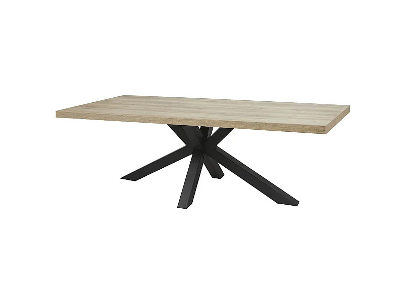 ARIZONA - Table 170cm Aspect Bois Arizona Oak Piètement Etoile Métal Noir