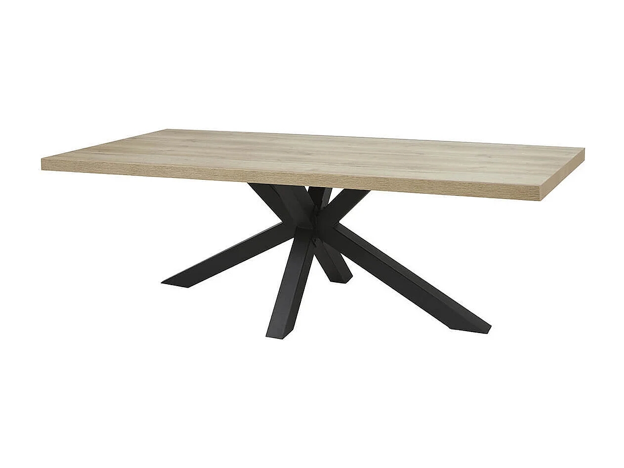 ARIZONA - Table 170cm Aspect Bois Arizona Oak Piètement Etoile Métal Noir