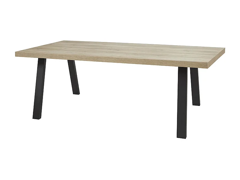 ARIZONA - Table 200cm Aspect Bois Arizona Oak Piètement A Métal Noir