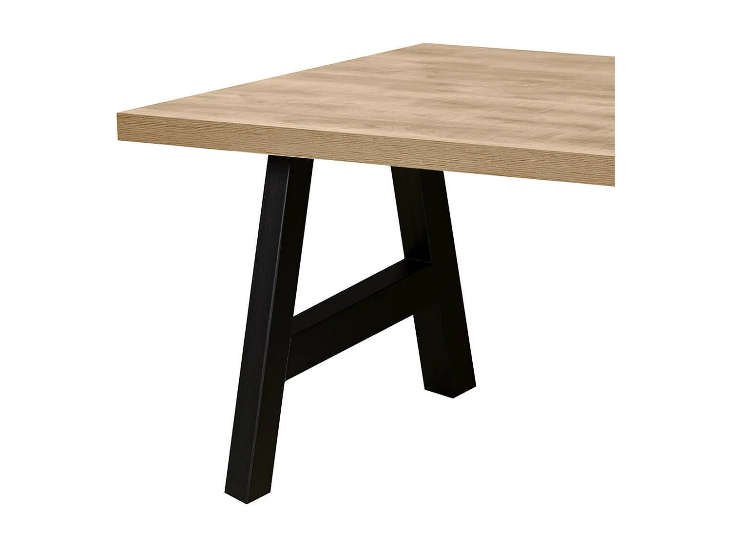 SCARLET - Table 170cm Aspect Bois Scarlet Oak Piètement Country Métal Noir