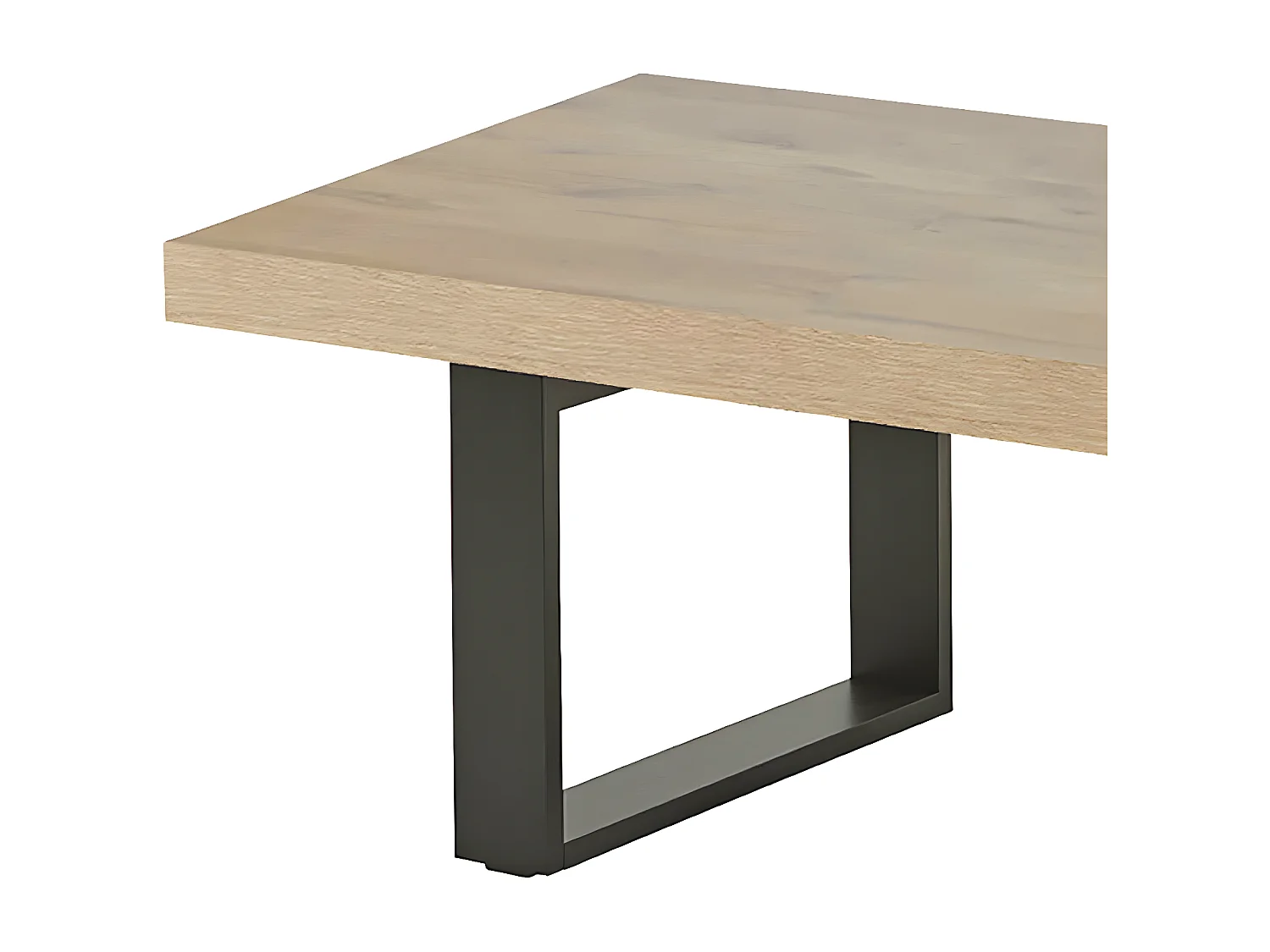 CANYON - Table Basse Aspect Bois Piètement U Métal Noir