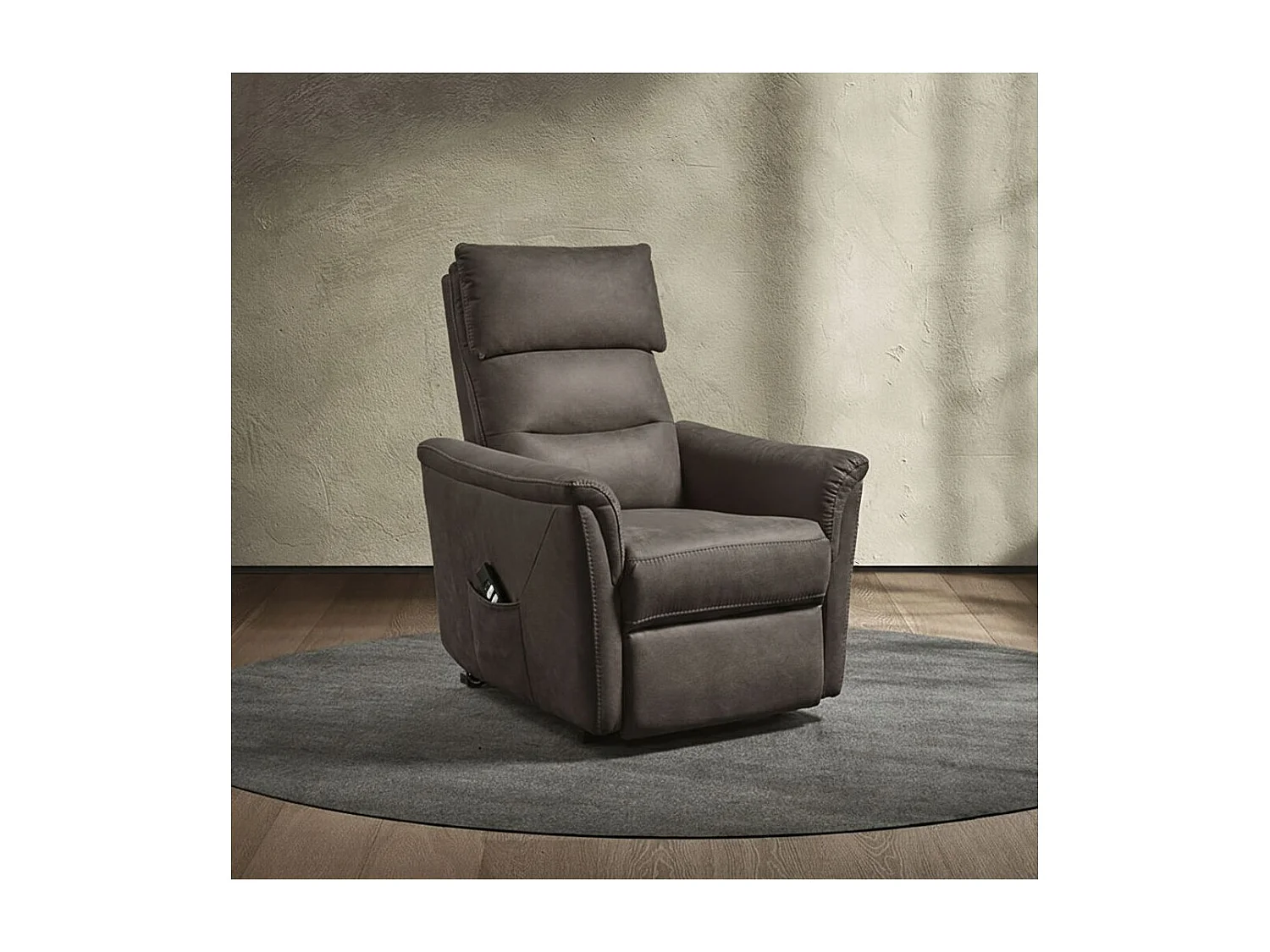 HORACE - Fauteuil Relax Electrique Releveur Tissu Gris Foncé