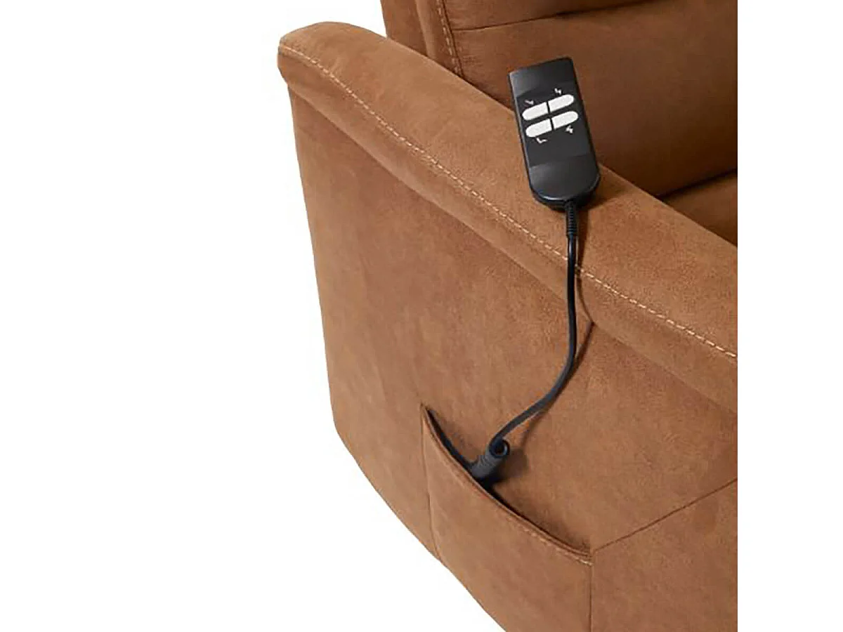 HORACE - Fauteuil Relax Electrique Releveur Tissu Cognac
