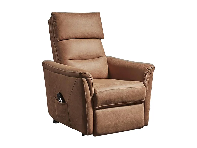 HORACE - Fauteuil Relax Electrique Releveur Tissu Cognac
