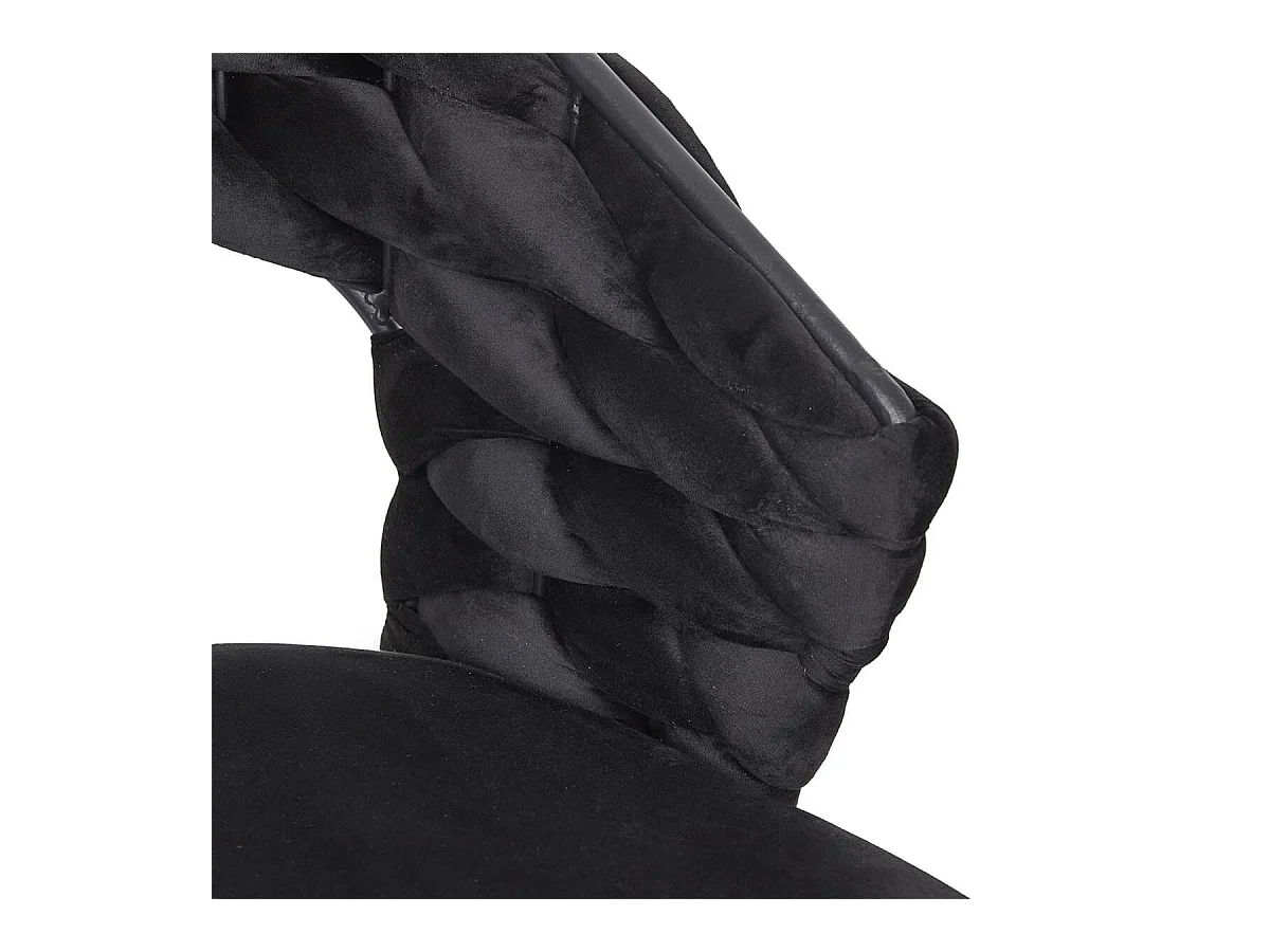 OSCAR - Lot de 6 Chaises en Velours Noir Pieds Métal Noir