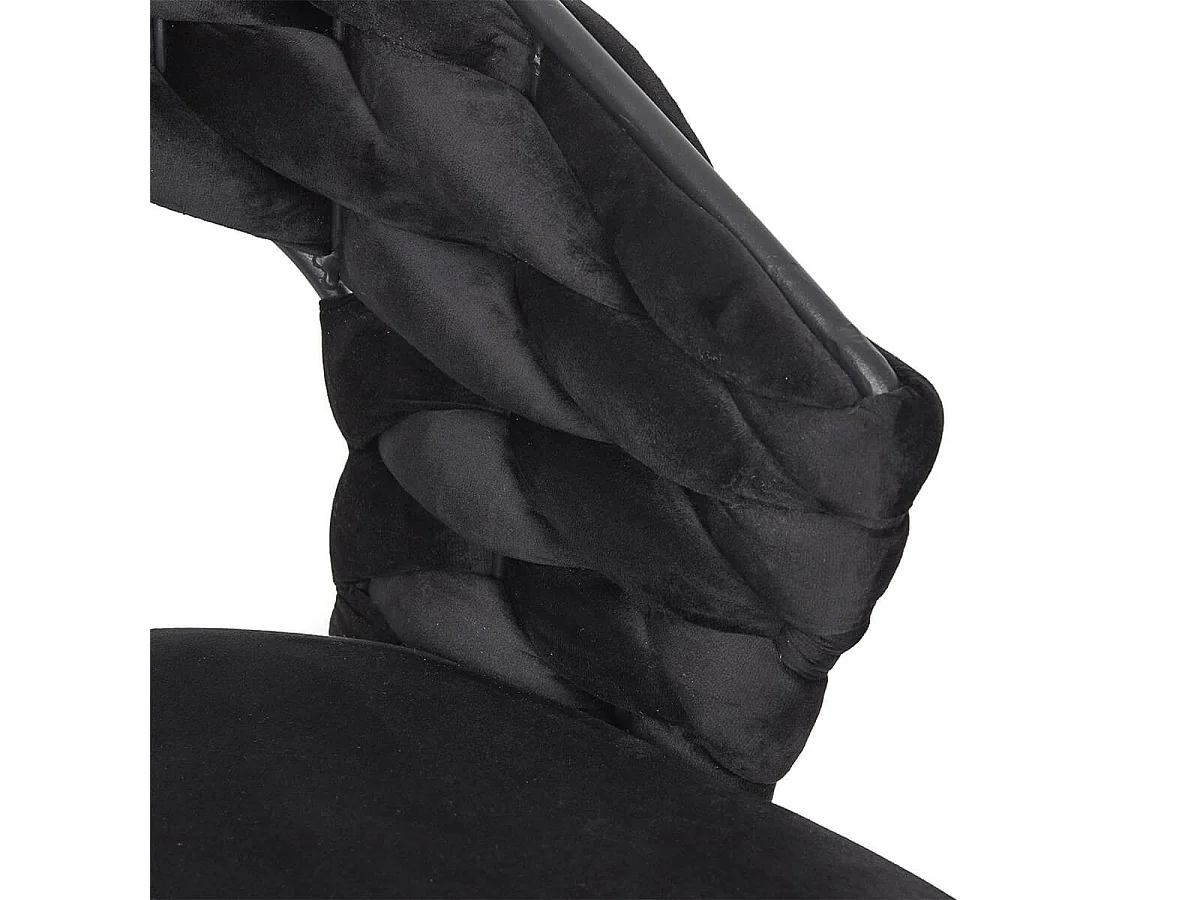 OSCAR - Lot de 2 Chaises en Velours Noir Pieds Métal Noir