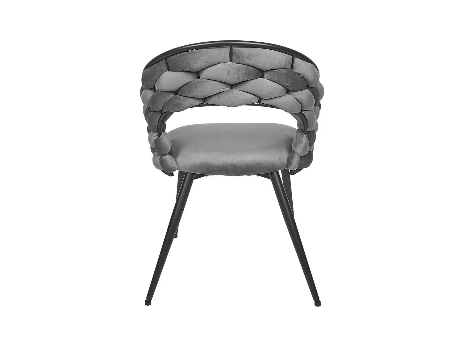 OSCAR - Lot de 2 Chaises en Velours Gris Pieds Métal Noir