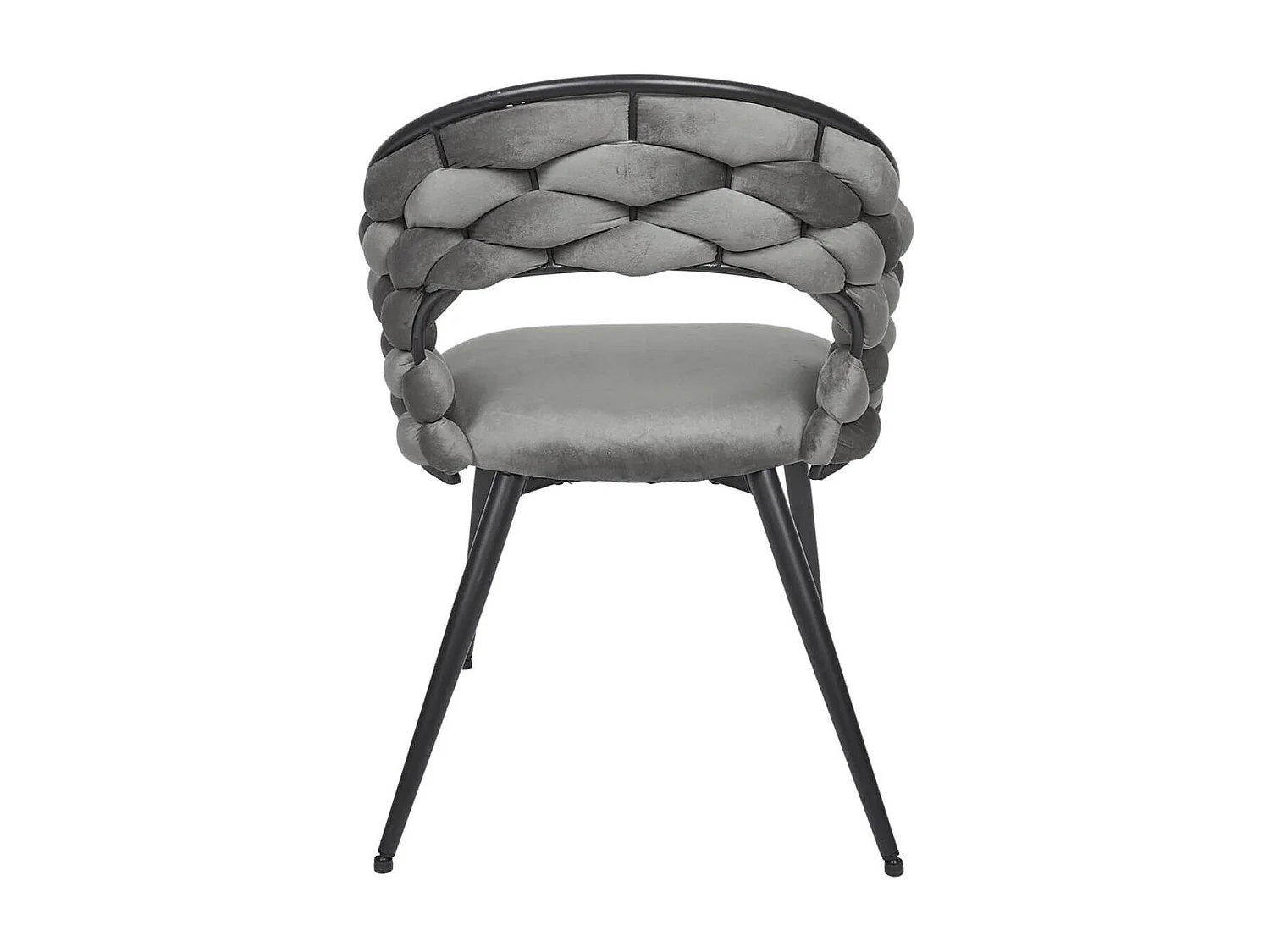 OSCAR - Lot de 2 Chaises en Velours Gris Pieds Métal Noir