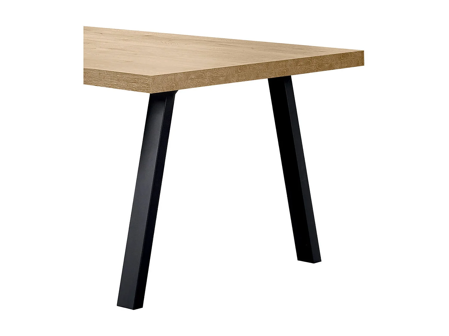 SCARLET - Table 200cm Aspect Bois Scarlet Oak Piètement A Métal Noir