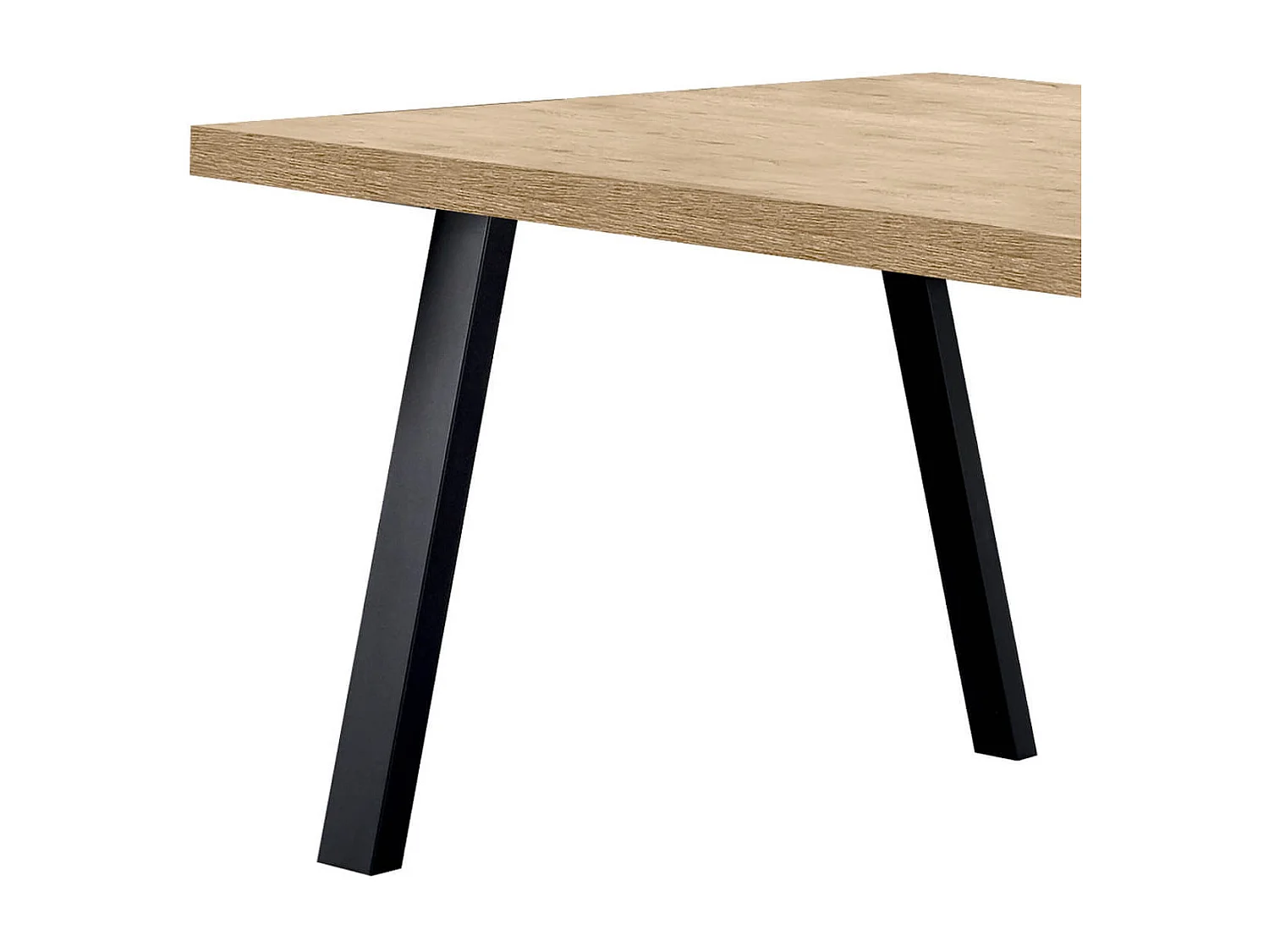 SCARLET - Table 200cm Aspect Bois Scarlet Oak Piètement A Métal Noir