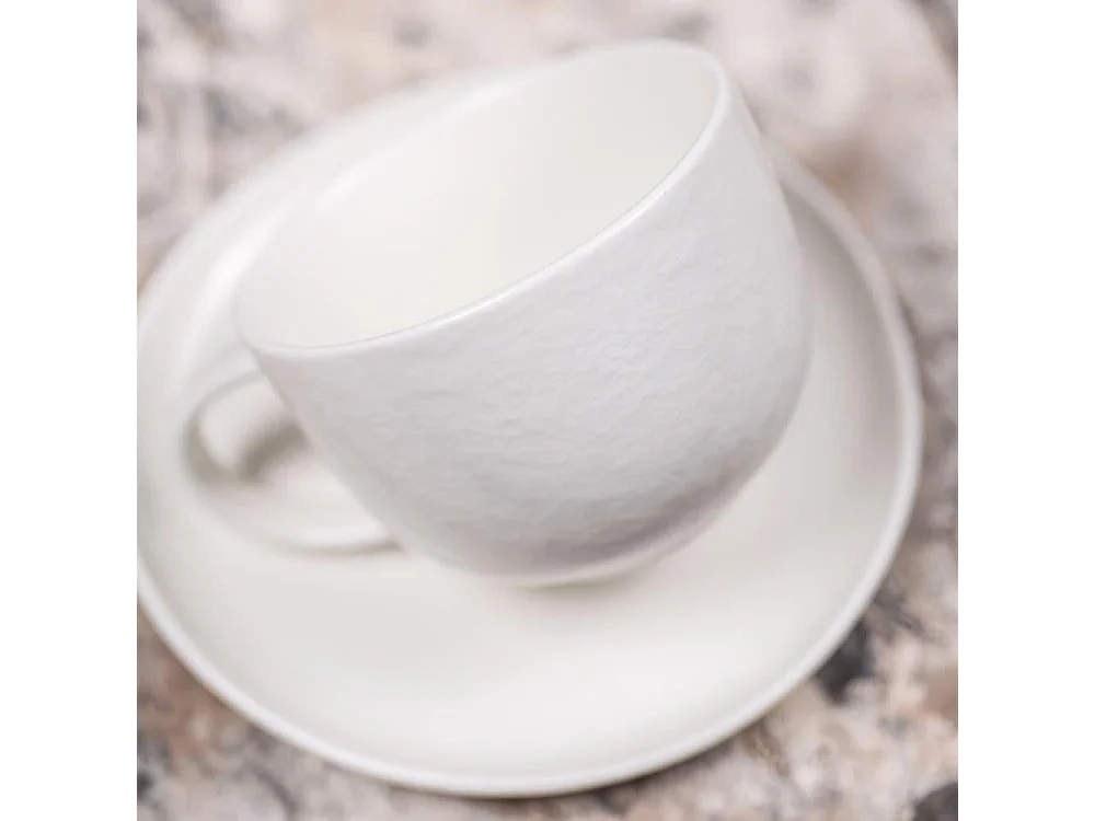 Tasse et sous-tasse à thé Ecume 22 cl (lot de 6)