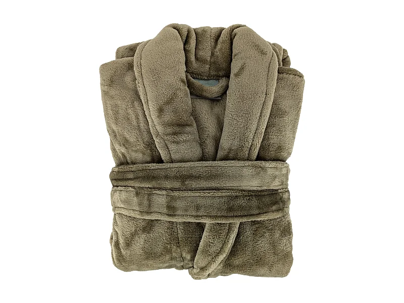 Peignoir col châle adulte DORIS micro fourrure taille S vert mélèze