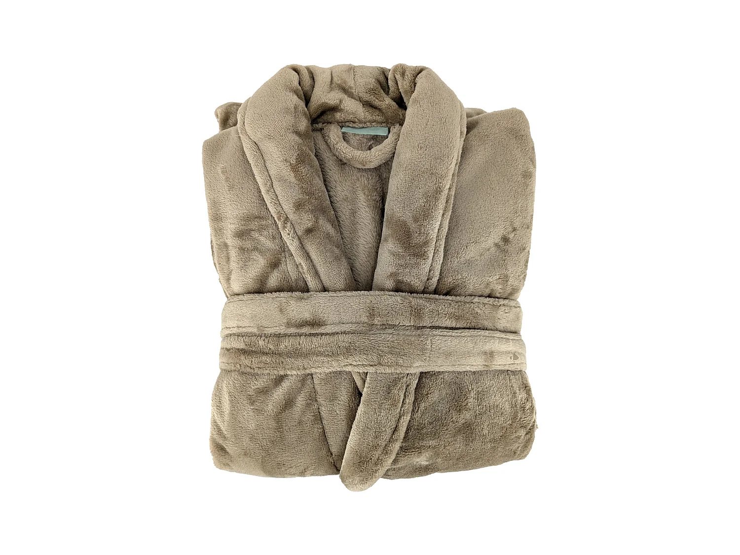 Peignoir col châle adulte DORIS micro fourrure taille L marron mouflon
