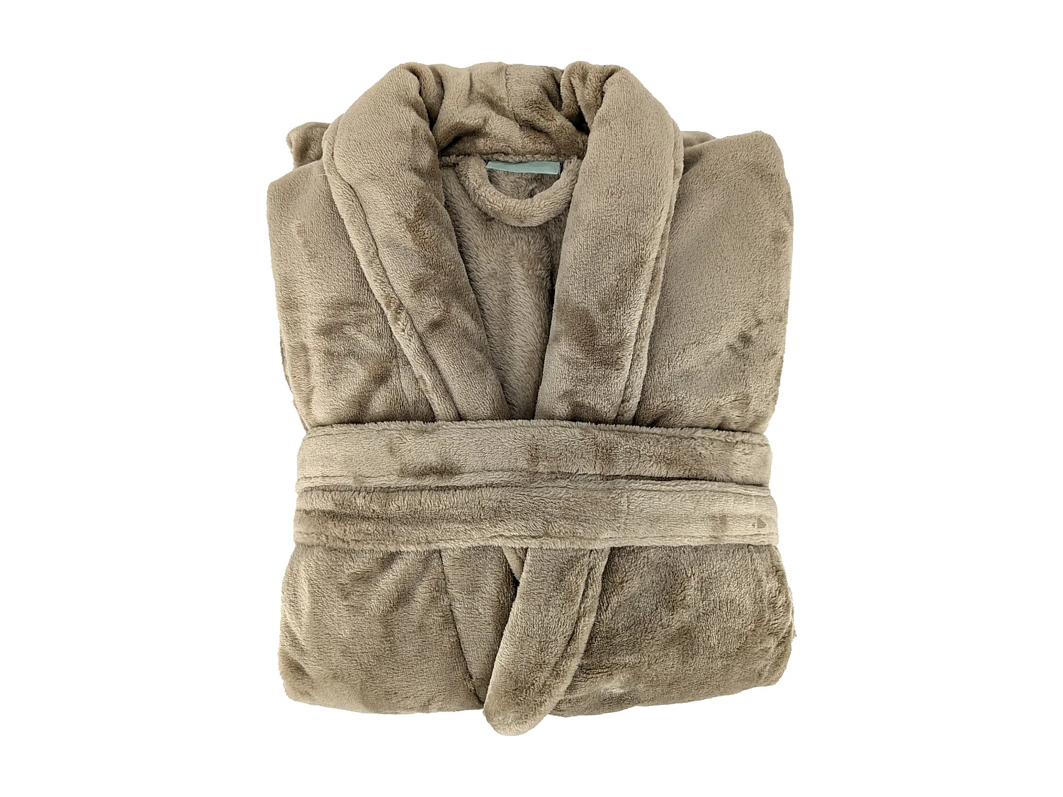 Peignoir col châle adulte DORIS micro fourrure taille L marron mouflon