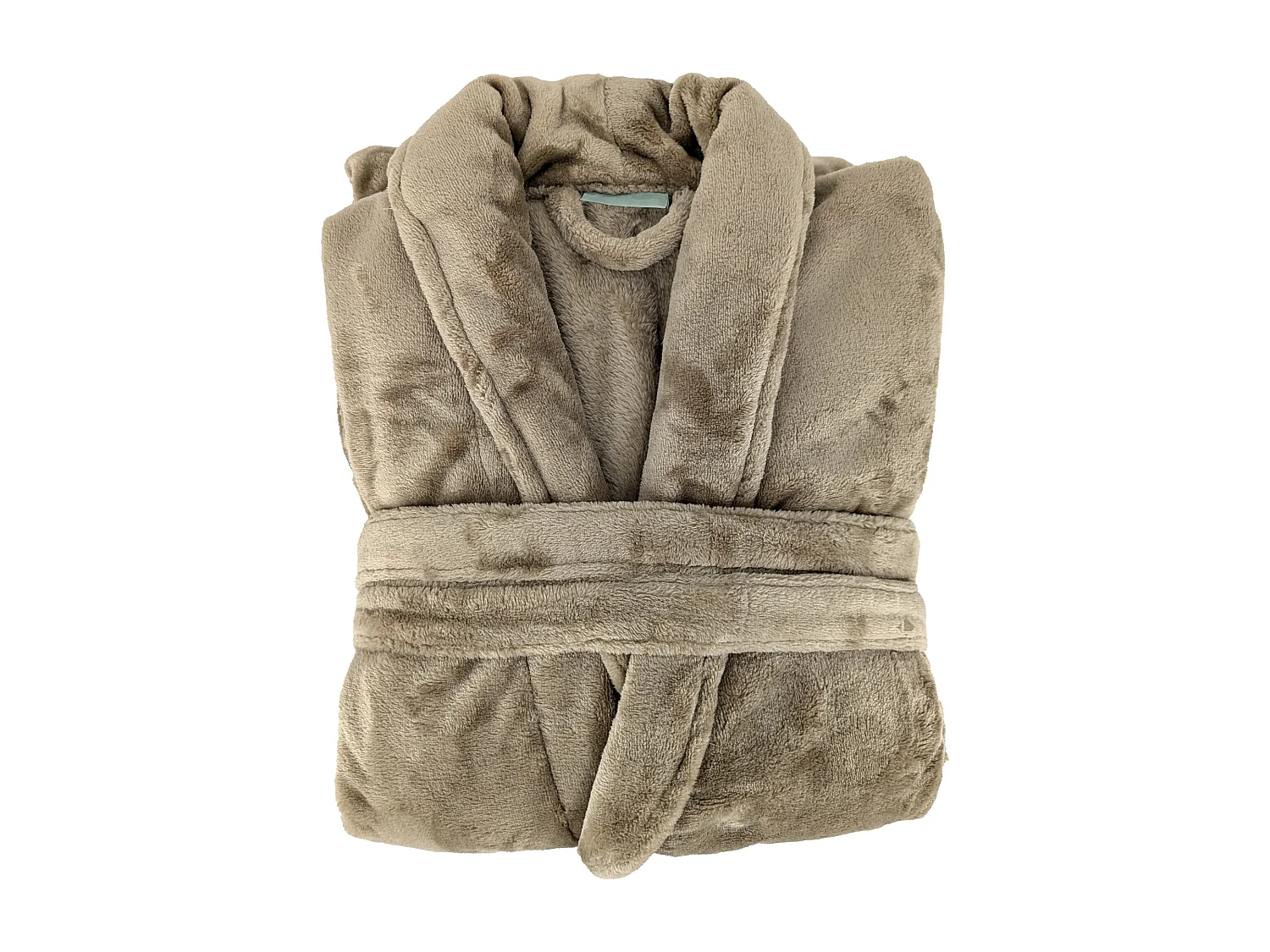 Peignoir col châle adulte DORIS micro fourrure taille M marron mouflon