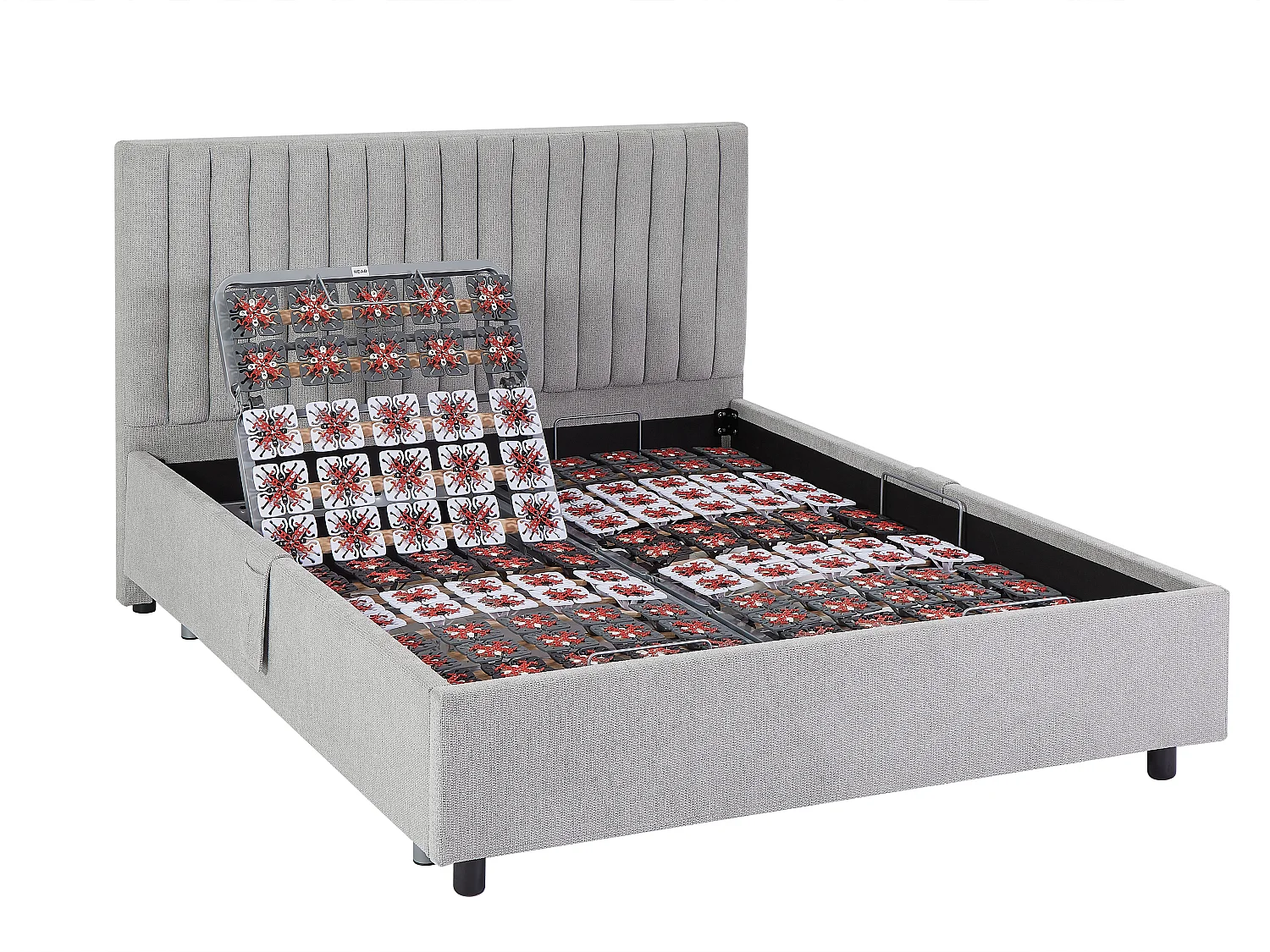 Elektrisch relaxbed met vormgeheugen PHANES van YSMÉE   - OKIN motoren - 2 x 70 x 190 cm - Eikenhout