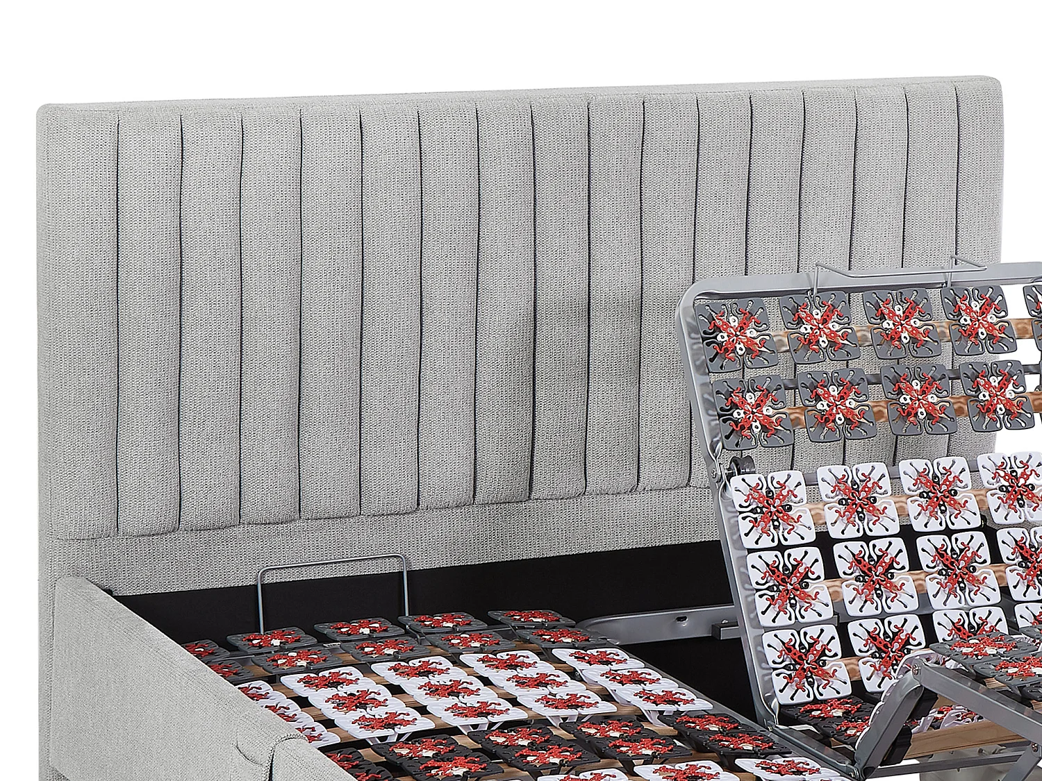 Cama elétrica articulada decorativa com terminais + colchão molas ensacadas e memória de forma 2 x 90 x 200 cm tecido cinza - ANTALISA da YSMÉE