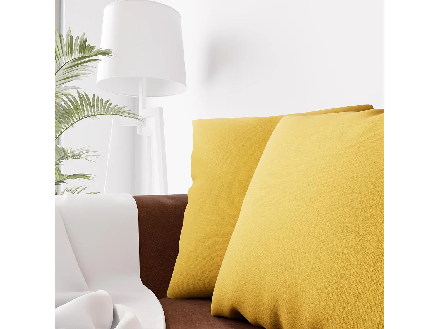 Cojín decorativo 45x45 cm Mostaza Eclipse, por Soleil d'ocre