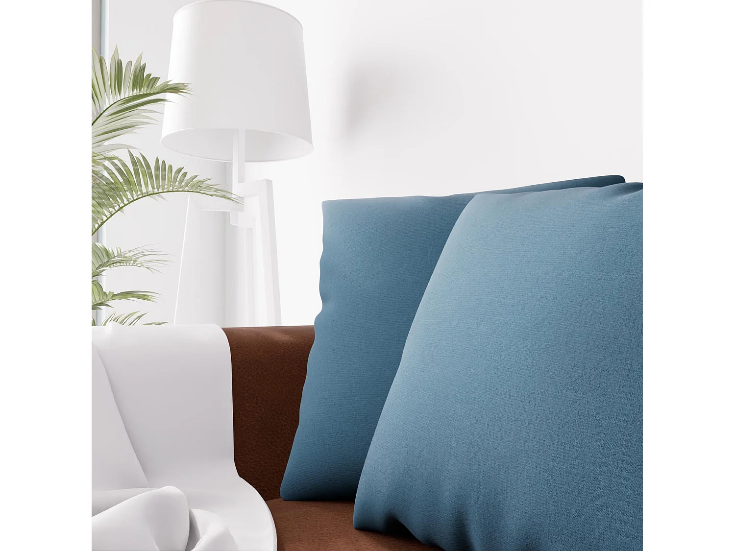 Coussin décoratif 45x45 cm Eclipse bleu canard, par Soleil d'ocre