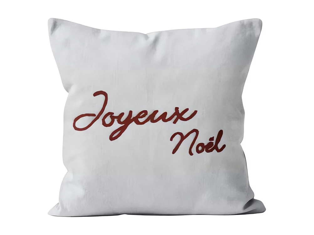 Cojín fantasía de puro algodón 45x45 cm MERRY CHRISTMAS, por Soleil d'Ocre