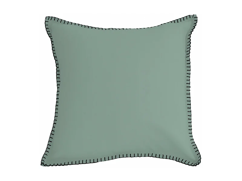 Coussin en coton lavé 40x40 cm SPIRIT vert eau, par Soleil d'Ocre