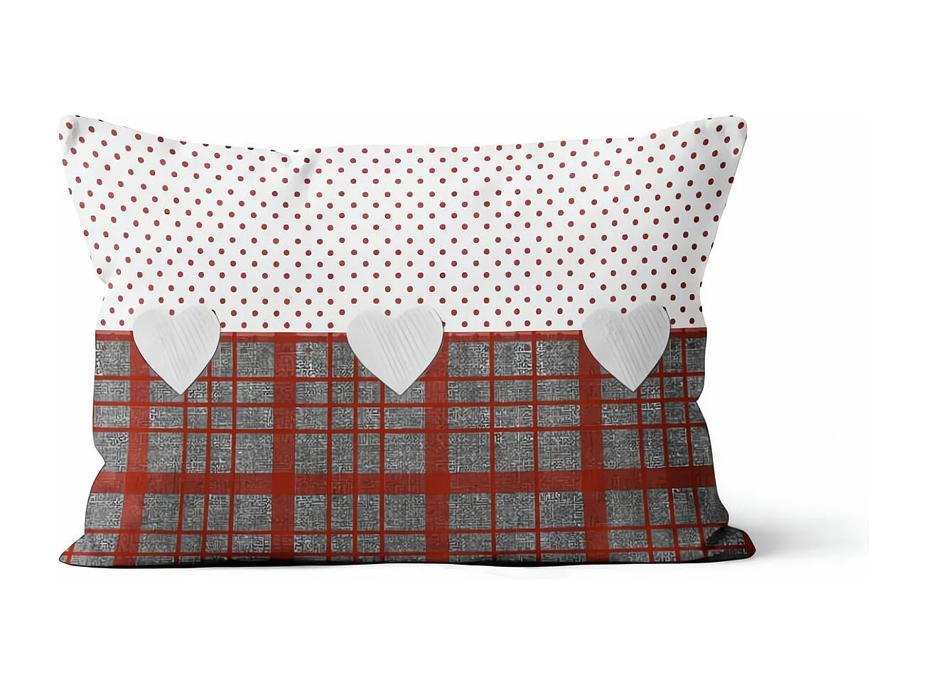 Coussin déhoussable pur coton 32x50 cm LOVE rouge, par Soleil d'Ocre