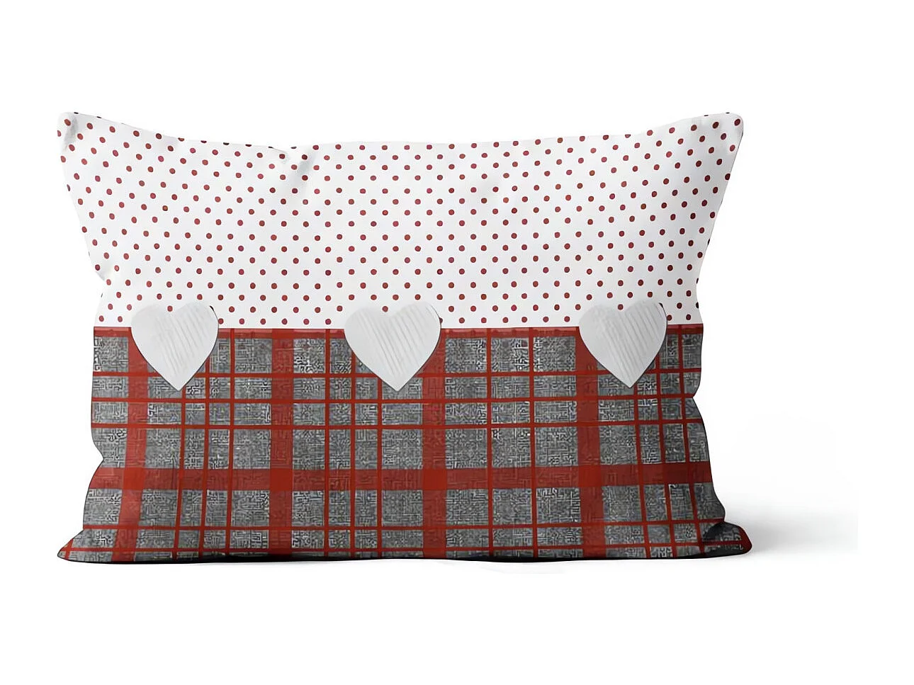 Coussin déhoussable pur coton 32x50 cm LOVE rouge, par Soleil d'Ocre