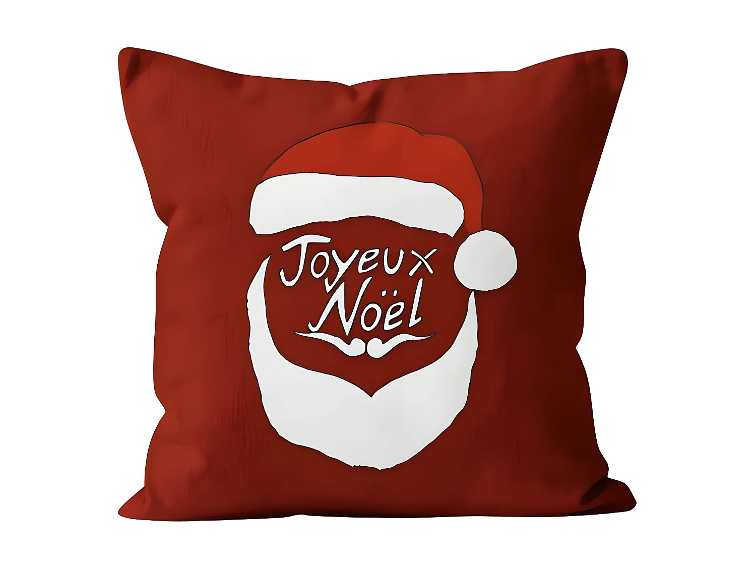 Coussin fantaisie pur coton 45x45 cm PERE NOEL, par Soleil d'Ocre