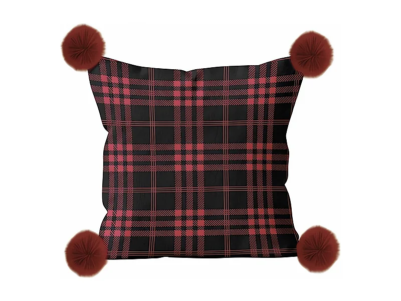 Cojín polar de microfibra 45x45 cm TARTAN CHECKS, de Soleil d'ocre