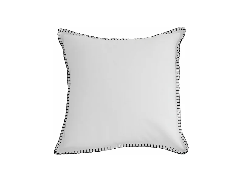 Coussin en coton lavé 40x40 cm SPIRIT blanc, par Soleil d'Ocre