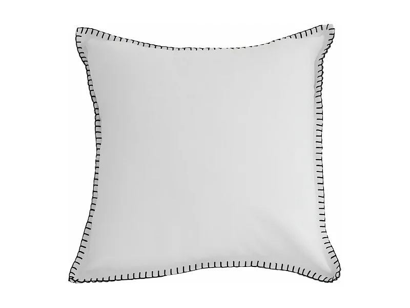 Coussin en coton lavé 40x40 cm SPIRIT blanc, par Soleil d'Ocre