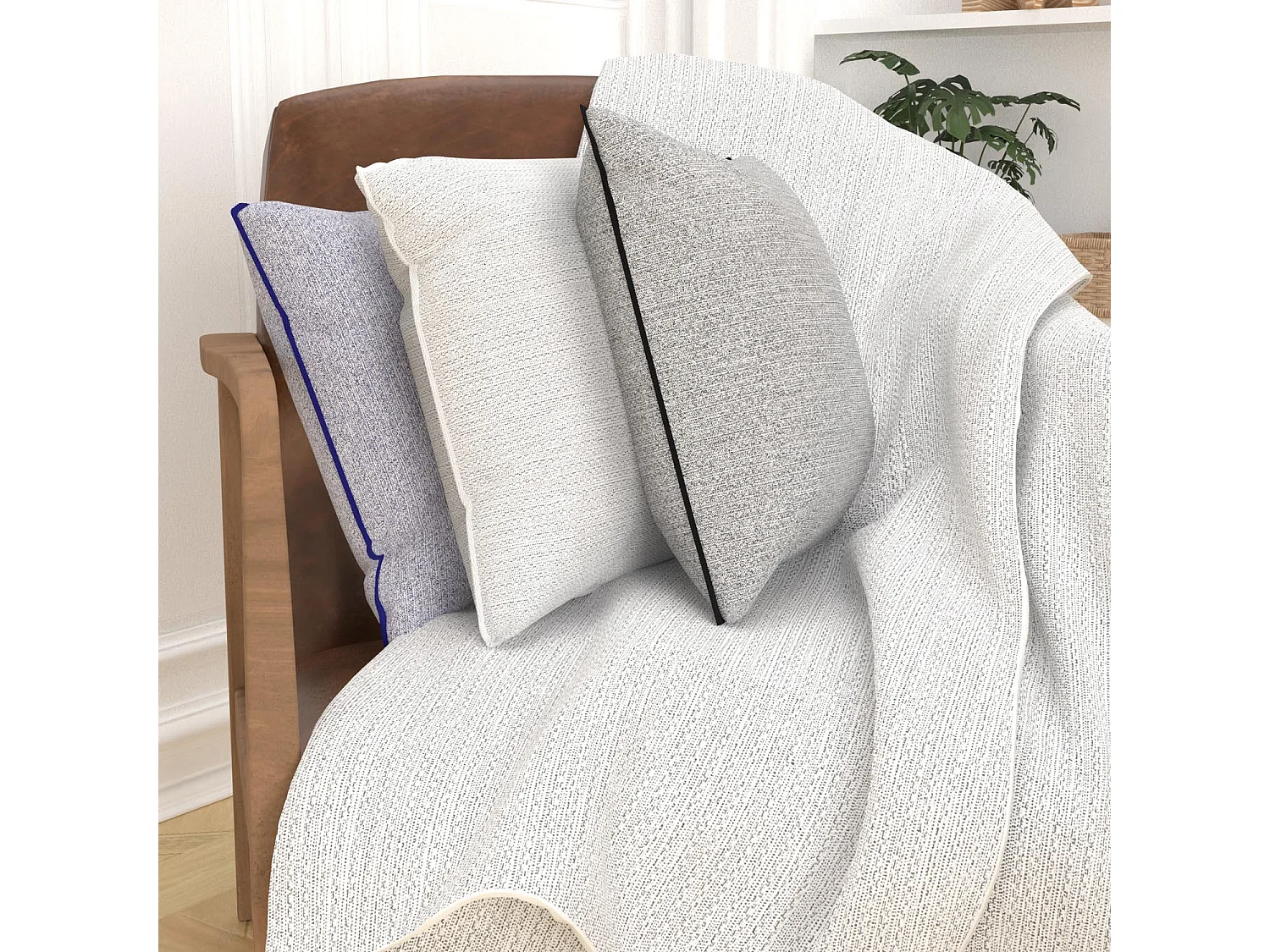 Coussin en coton recyclé 40x40 cm PIERRE gris, par Soleil d'Ocre