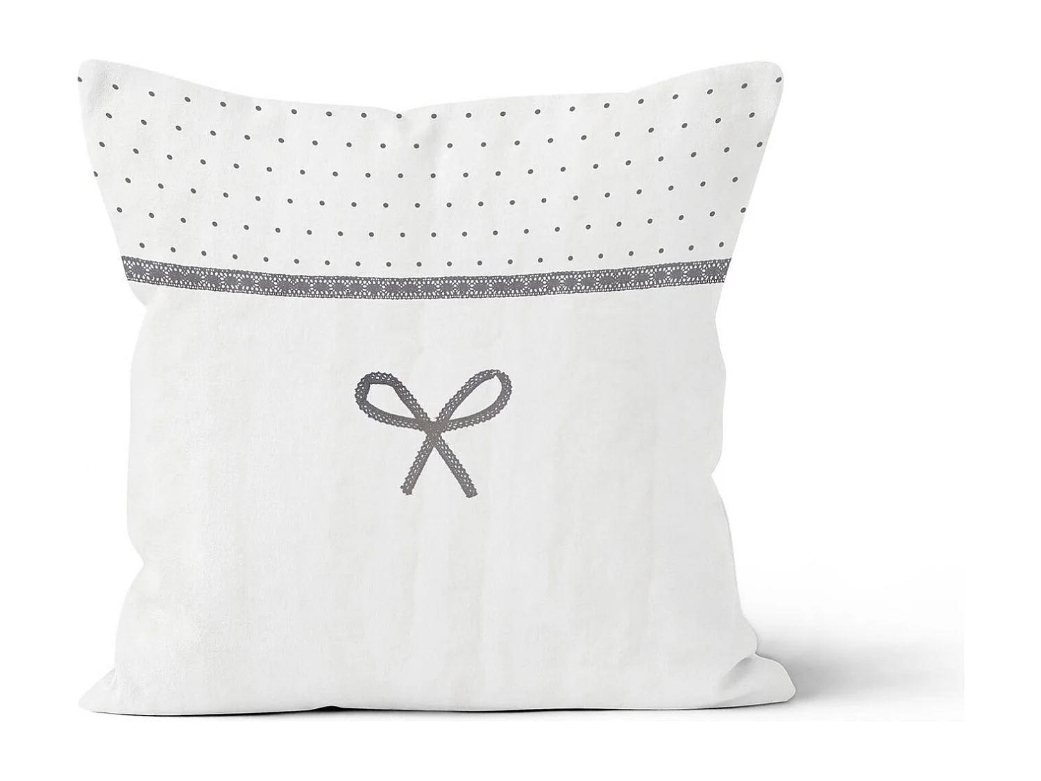 Coussin en coton brodé 40x40 cm EMILIE blanc, par Soleil d'ocre