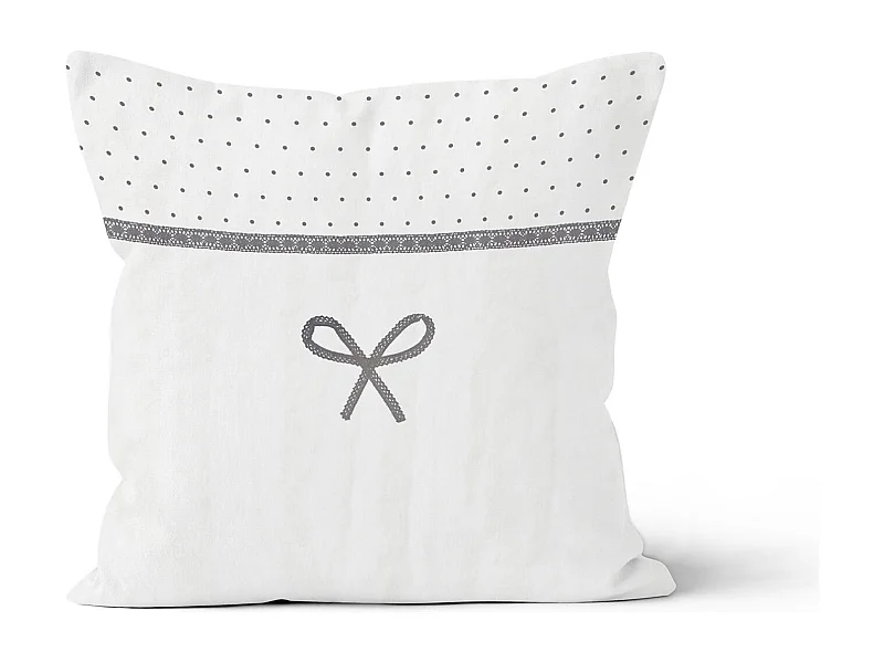 Cojín de algodón bordado 40x40 cm EMILIE blanco, de Soleil d'ocre