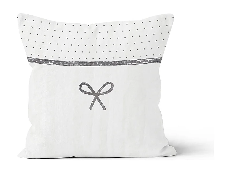 Cojín de algodón bordado 40x40 cm EMILIE blanco, por Soleil d'ocre