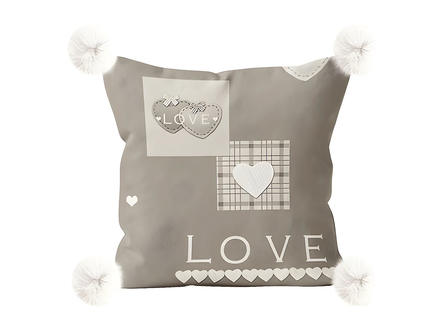 Coussin imprimé en polaire microfibre 45x45 cm LOVE, par Soleil d'Ocre