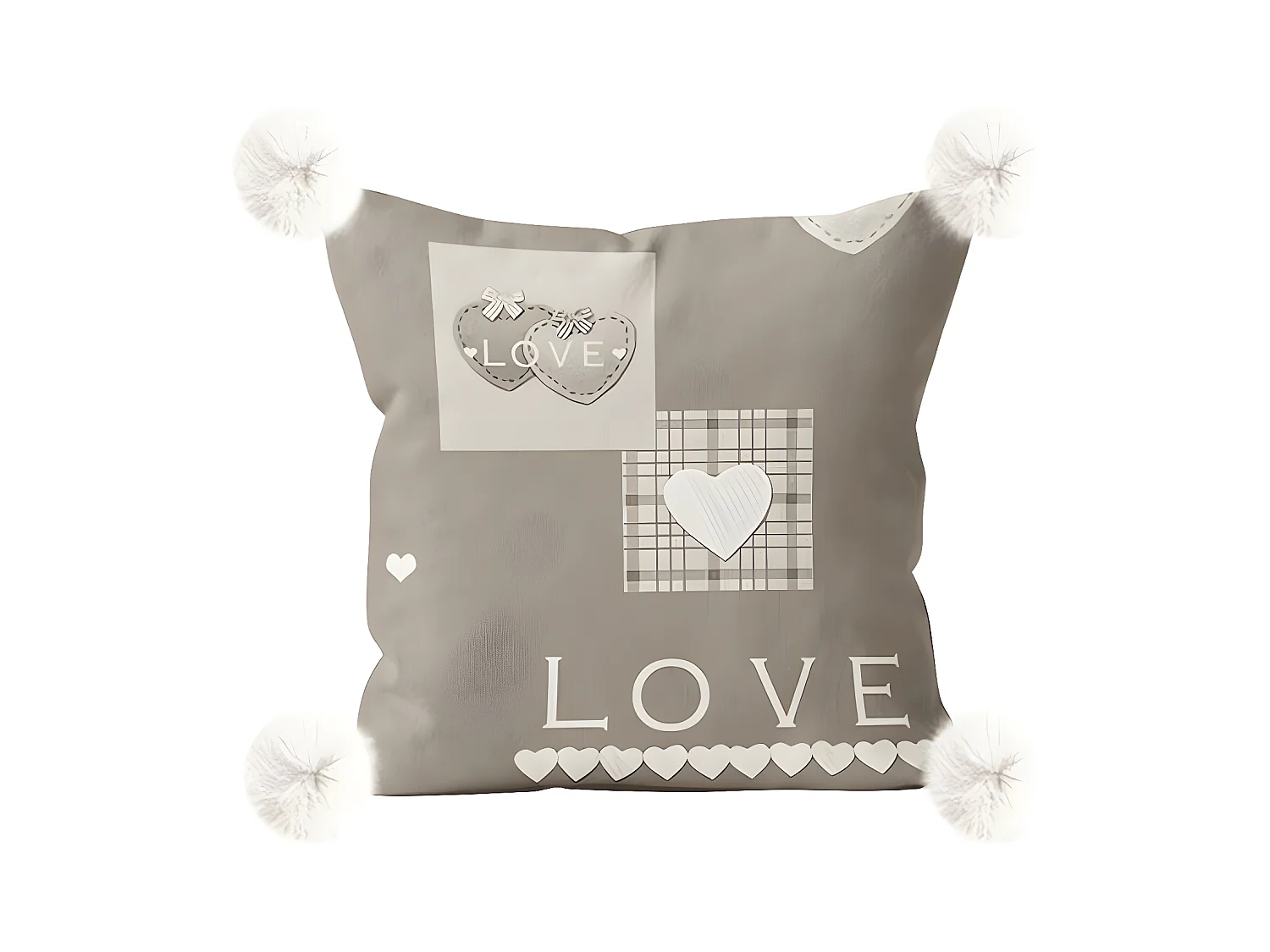Coussin imprimé en polaire microfibre 45x45 cm LOVE, par Soleil d'Ocre