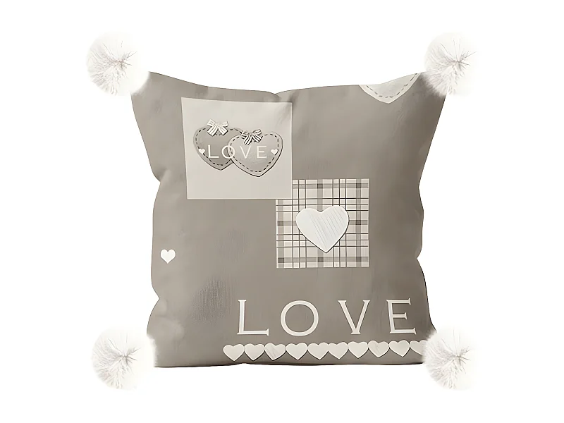 Cojín polar de microfibra estampado 45x45 cm LOVE, de Soleil d'Ocre