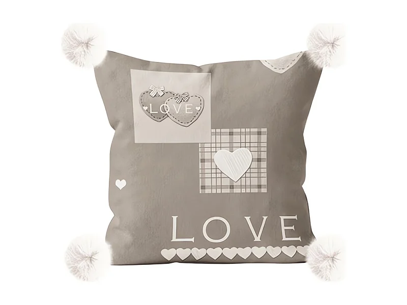 Cojín estampado de microfibra LOVE 45x45 cm, por Soleil d'Ocre