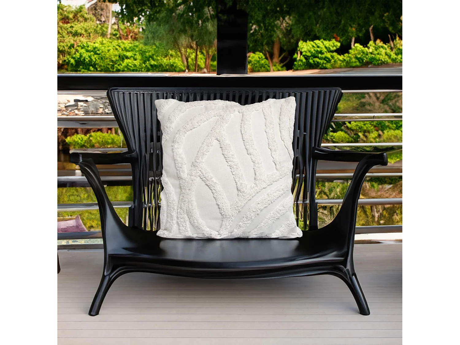 Coussin 40x40 cm TUFT blanc, par Soleil d'Ocre