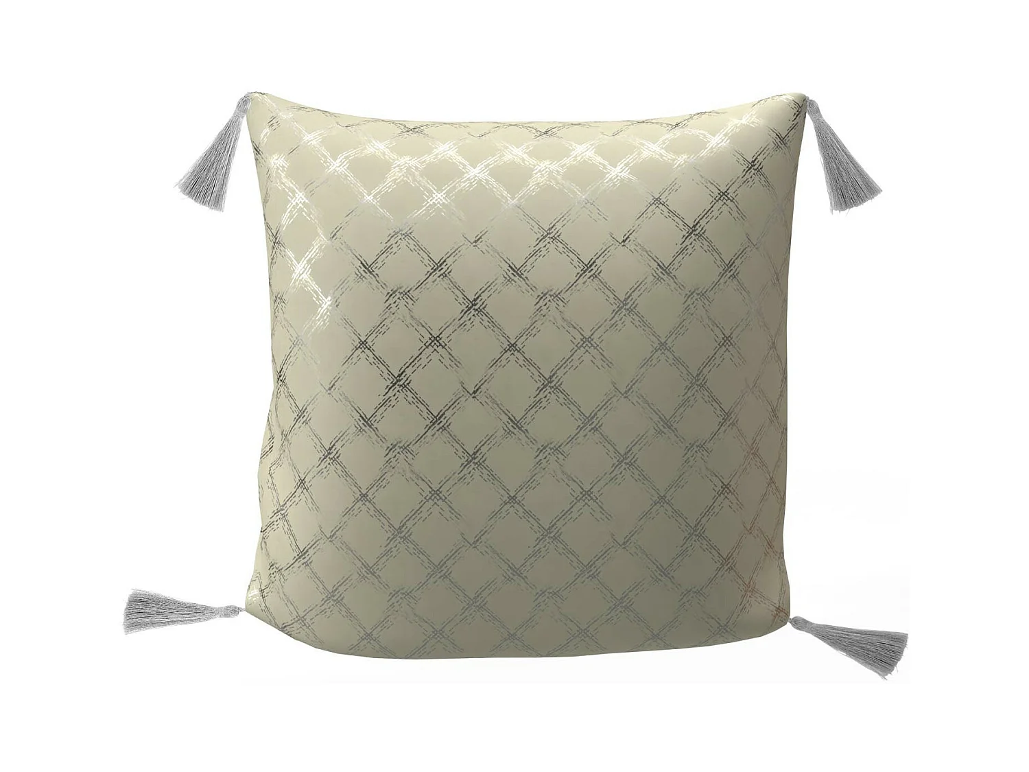 Coussin festif en pur coton 40x40 cm CELESTE argent, par Soleil d'Ocre