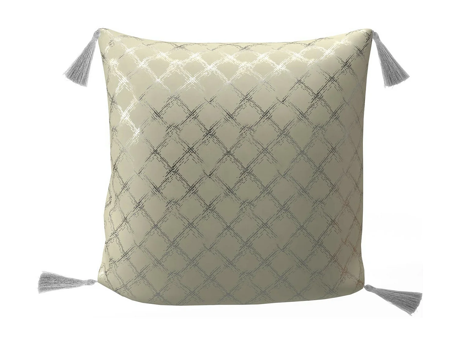 Coussin festif en pur coton 40x40 cm CELESTE argent, par Soleil d'Ocre