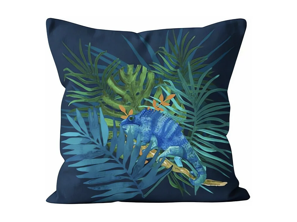 Coussin 40x40 cm AMAZONIE bleu, par Soleil d'Ocre