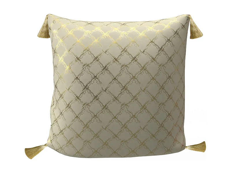 Cojín festivo de puro algodón 40x40 cm oro CELESTE, de Soleil d'Ocre